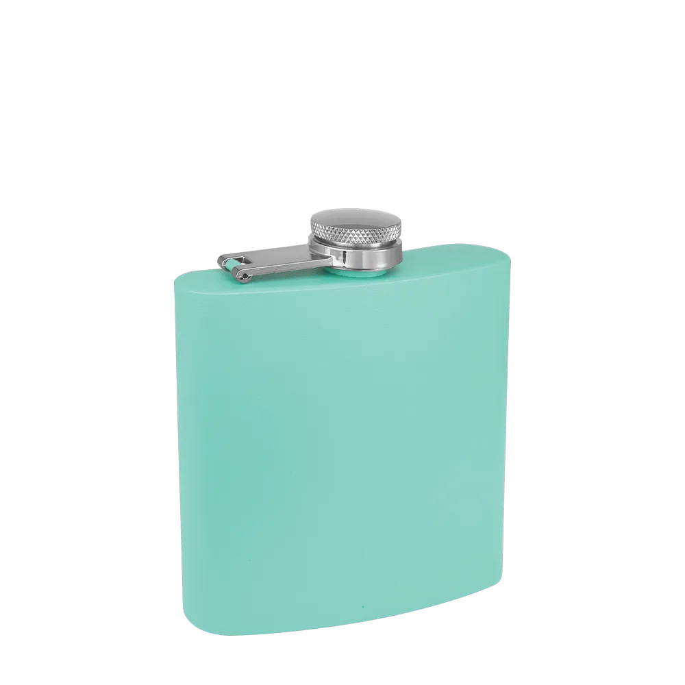 Custom Branding The Simple Stainless Steel Flask 6 oz in Matte Teal 