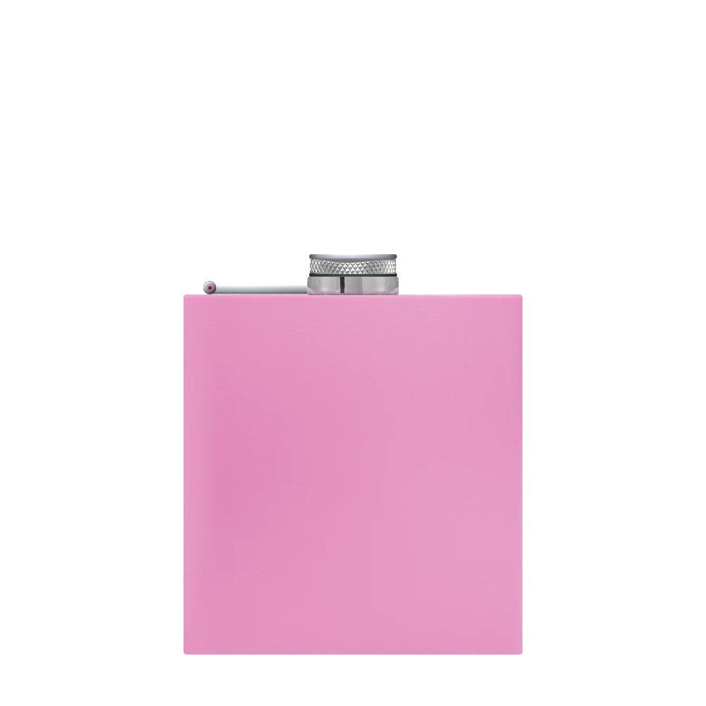 Front customization side of the Custom Branding The Simple Stainless Steel Flask 6 oz in Matte Light Purple 