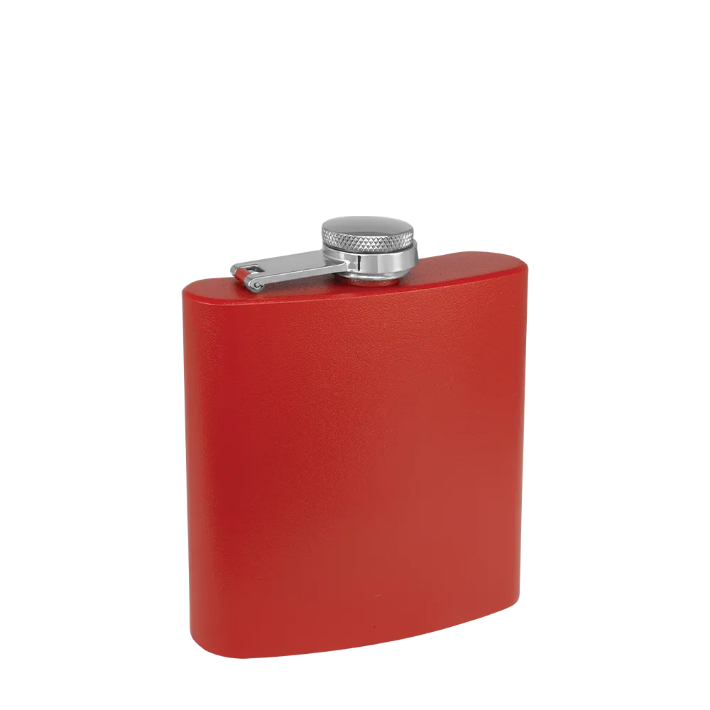 Custom Branding The Simple Stainless Steel Flask 6 oz in Matte Red 