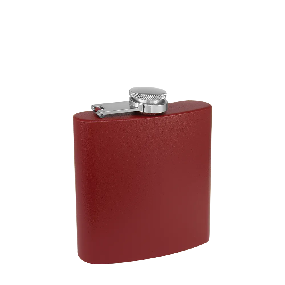 Custom Branding The Simple Stainless Steel Flask 6 oz in Matte Maroon 