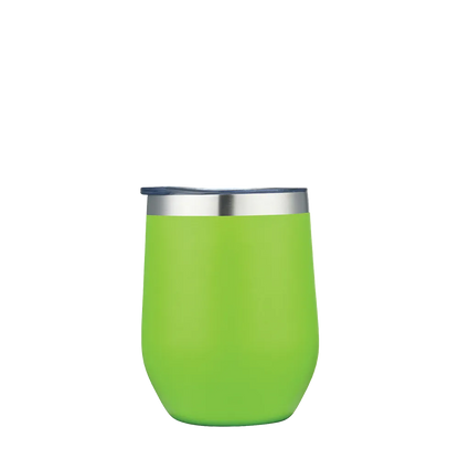 Front customization side of the Custom Branding Stemless Wine Tumbler 12 oz in Frosted Lime 