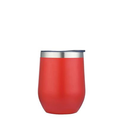 Back customization side of the Custom Branding Stemless Wine Tumbler 12 oz in Frosted Red 