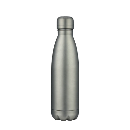 Front customization side of the Custom Branding Vacuum Bottle 17 oz in Gunmetal 