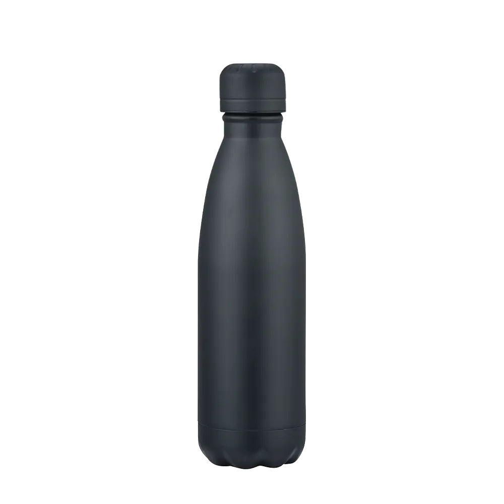 Back customization side of the Custom Branding Vacuum Bottle 17 oz in Matte Black 