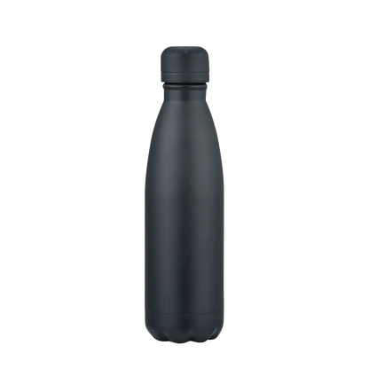 Back customization side of the Custom Branding Vacuum Bottle 17 oz in Matte Black 