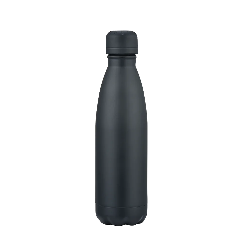 Front customization side of the Custom Branding Vacuum Bottle 17 oz in Matte Black 