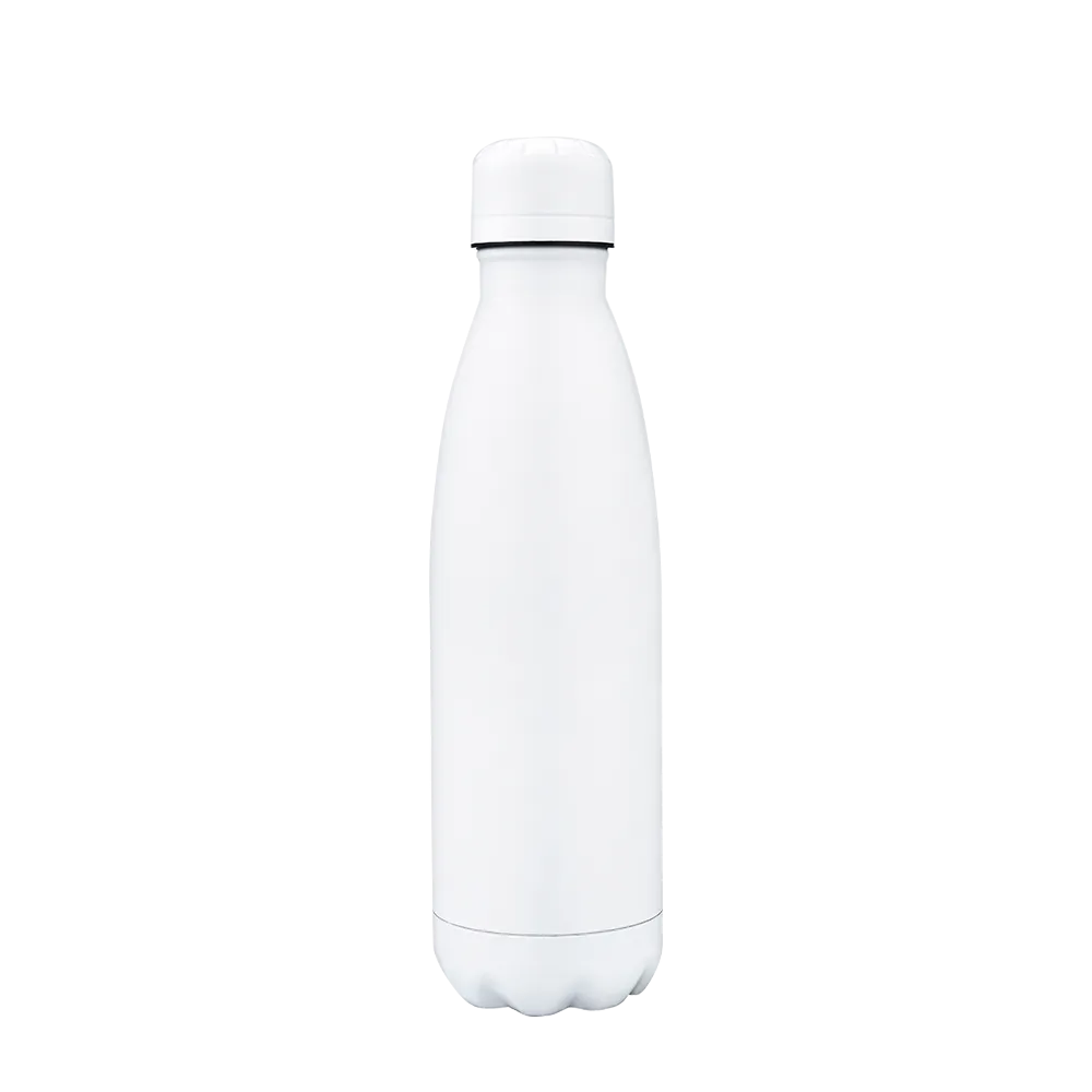 Back customization side of the Custom Branding Vacuum Bottle 17 oz in Matte White 