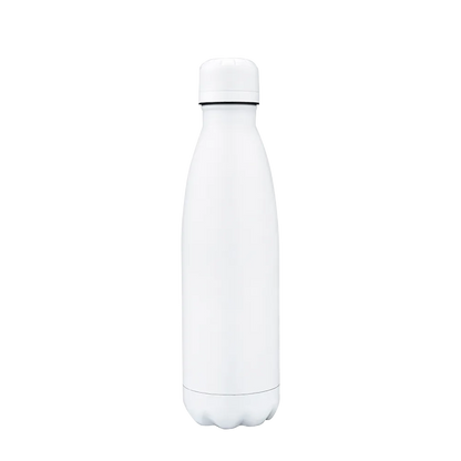 Back customization side of the Custom Branding Vacuum Bottle 17 oz in Matte White 