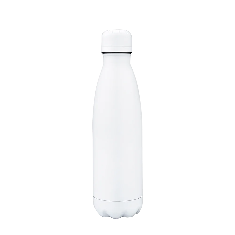 Front customization side of the Custom Branding Vacuum Bottle 17 oz in Matte White 