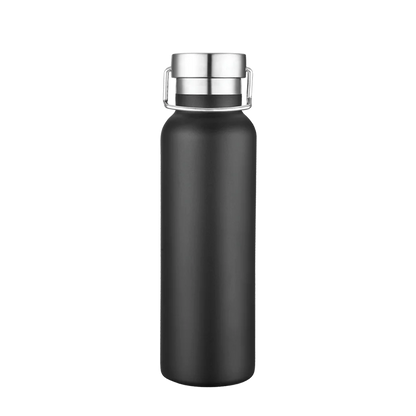 Front customization side of the Custom Branding Vacuum Bottle 20 oz in Frosted Black 