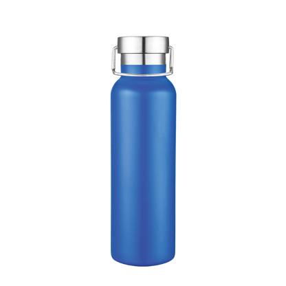 Back customization side of the Custom Branding Vacuum Bottle 20 oz in Frosted Blue 