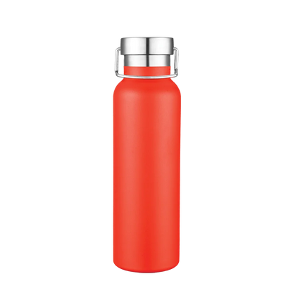 Back customization side of the Custom Branding Vacuum Bottle 20 oz in Frosted Red 
