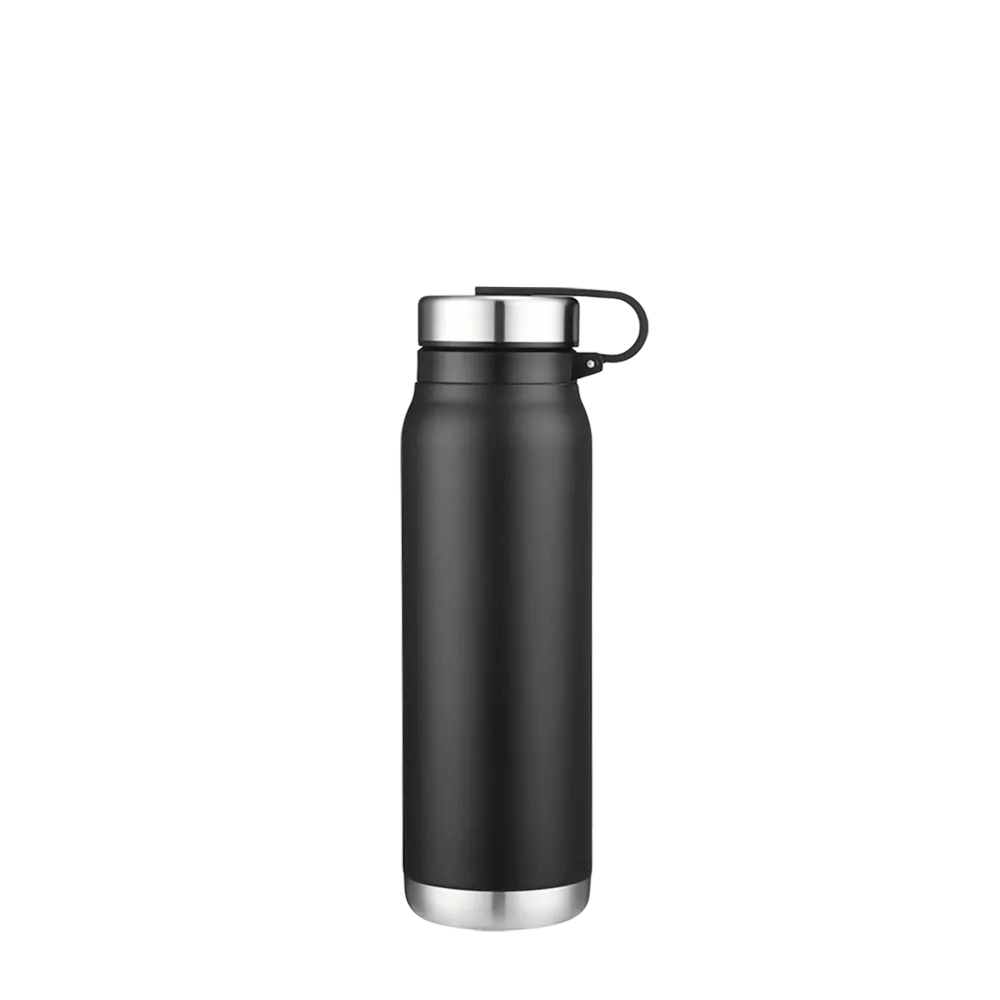 Back customization side of the Custom Branding Water Bottle 20 oz in Black 