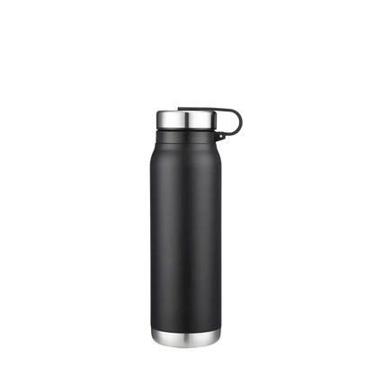 Back customization side of the Custom Branding Water Bottle 20 oz in Black 
