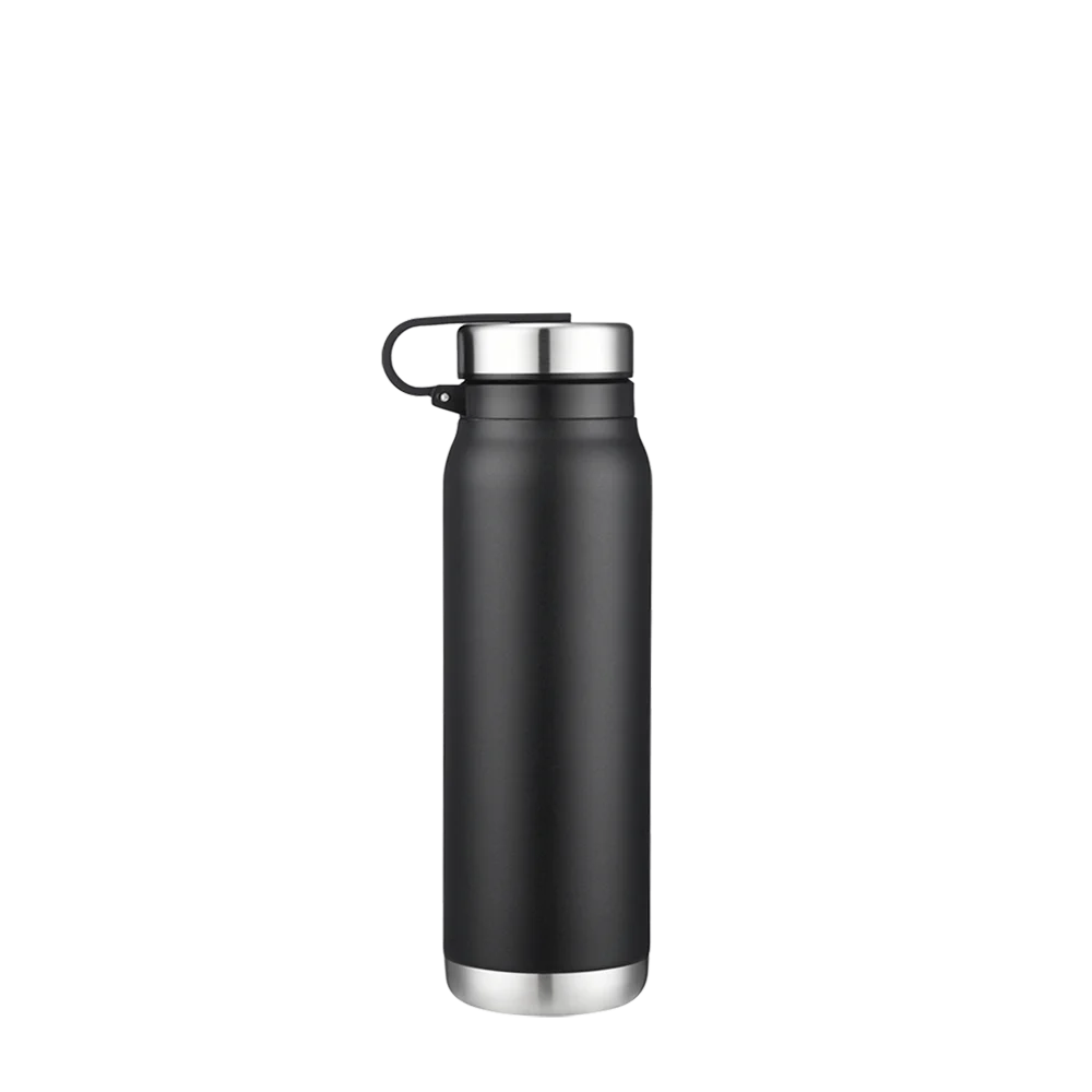 Front customization side of the Custom Branding Water Bottle 20 oz in Black 