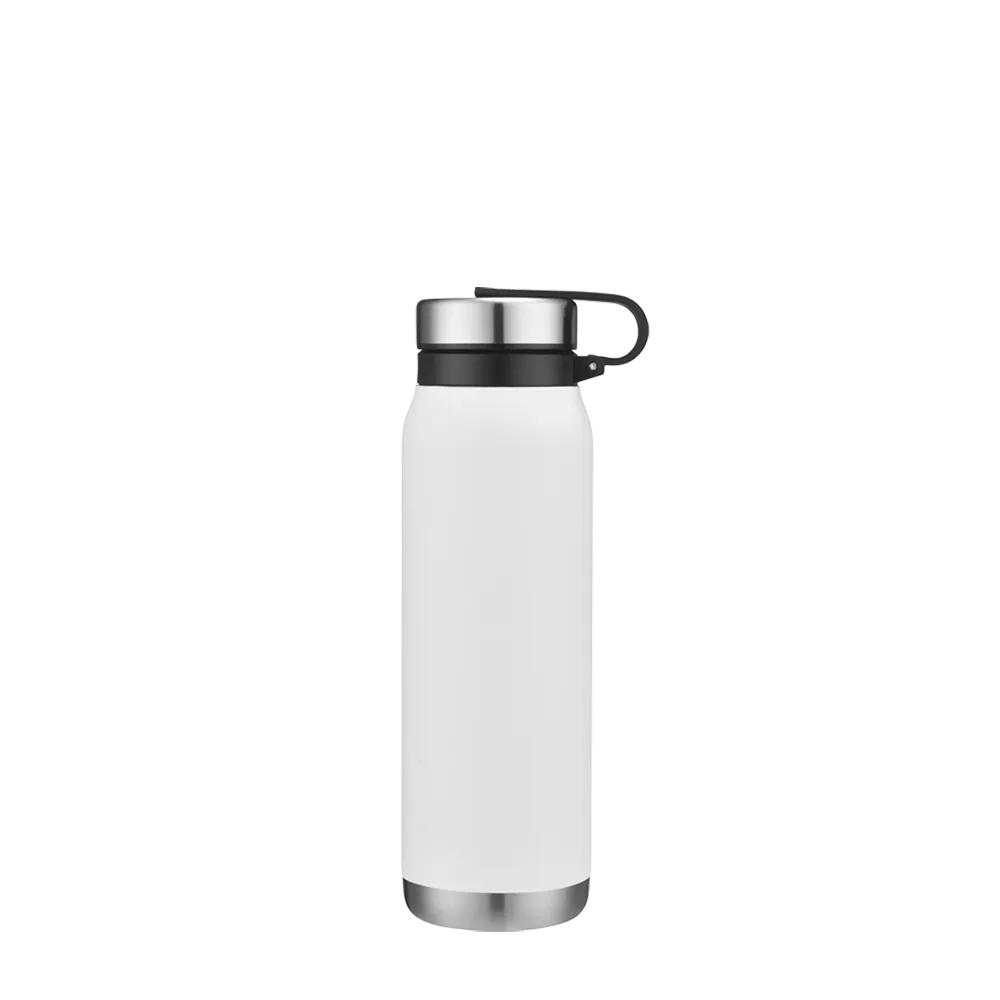 Back customization side of the Custom Branding Water Bottle 20 oz in White 