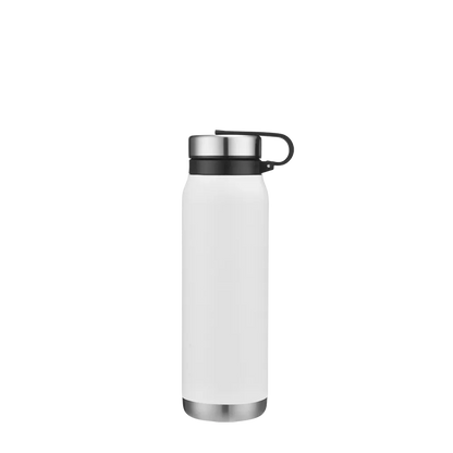 Back customization side of the Custom Branding Water Bottle 20 oz in White 