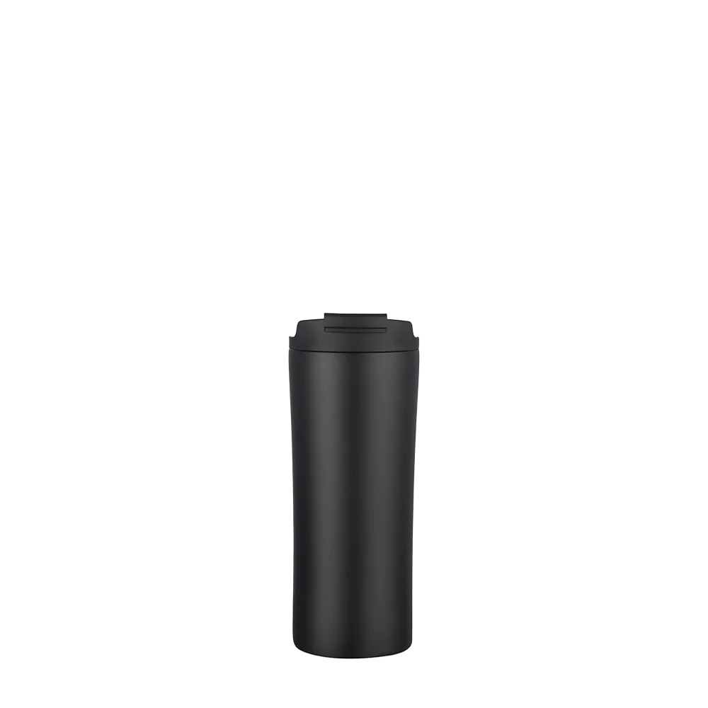 Front customization side of the Custom Branding Water Bottle with Dual Lid 21 oz in Black 