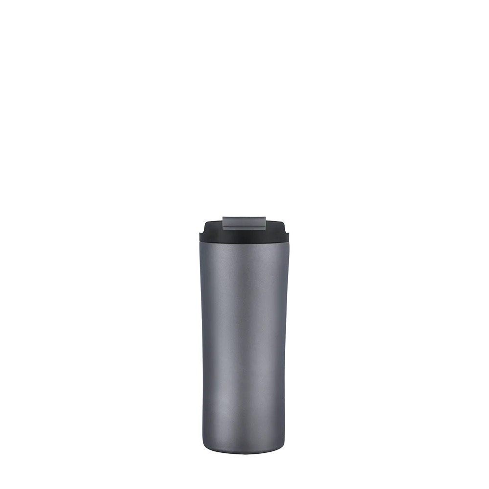 Front customization side of the Custom Branding Water Bottle with Dual Lid 21 oz in Grey 