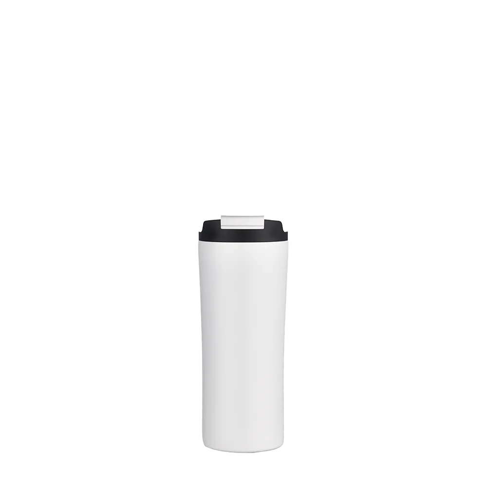 Front customization side of the Custom Branding Water Bottle with Dual Lid 21 oz in White 