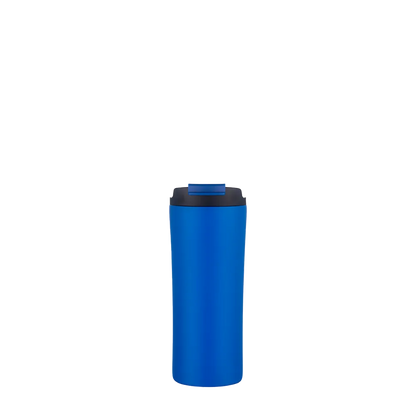 Back customization side of the Custom Branding Water Bottle with Dual Lid 21 oz in Blue 