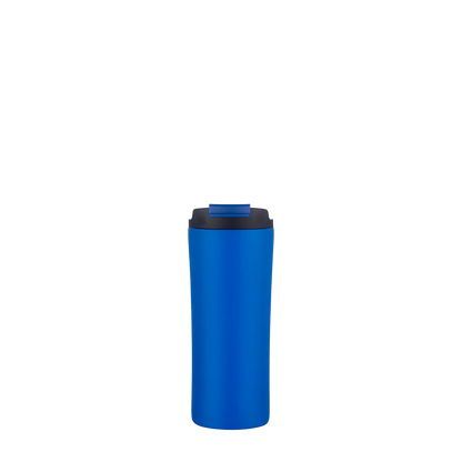 Front customization side of the Custom Branding Water Bottle with Dual Lid 21 oz in Blue 