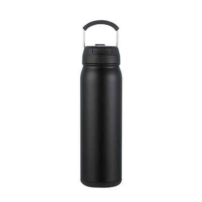 Back customization side of the Custom Branding Water Bottle with Dual Lid 24 oz in Black 