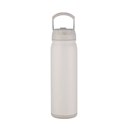 Back customization side of the Custom Branding Water Bottle with Dual Lid 24 oz in Cream 