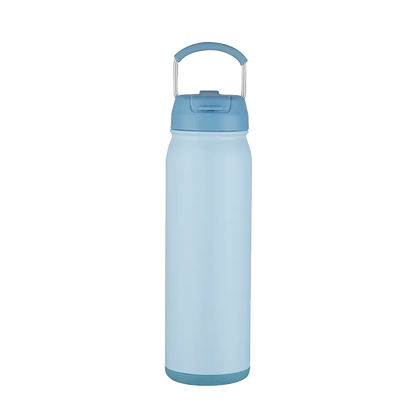 Back customization side of the Custom Branding Water Bottle with Dual Lid 24 oz in Light Blue 