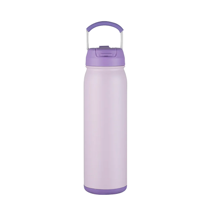 Back customization side of the Custom Branding Water Bottle with Dual Lid 24 oz in Purple 