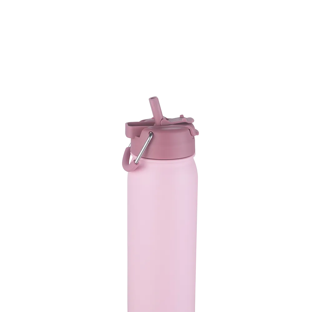 Custom Branding Water Bottle with Dual Lid 24 oz in Pink 