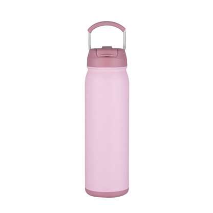 Back customization side of the Custom Branding Water Bottle with Dual Lid 24 oz in Pink 