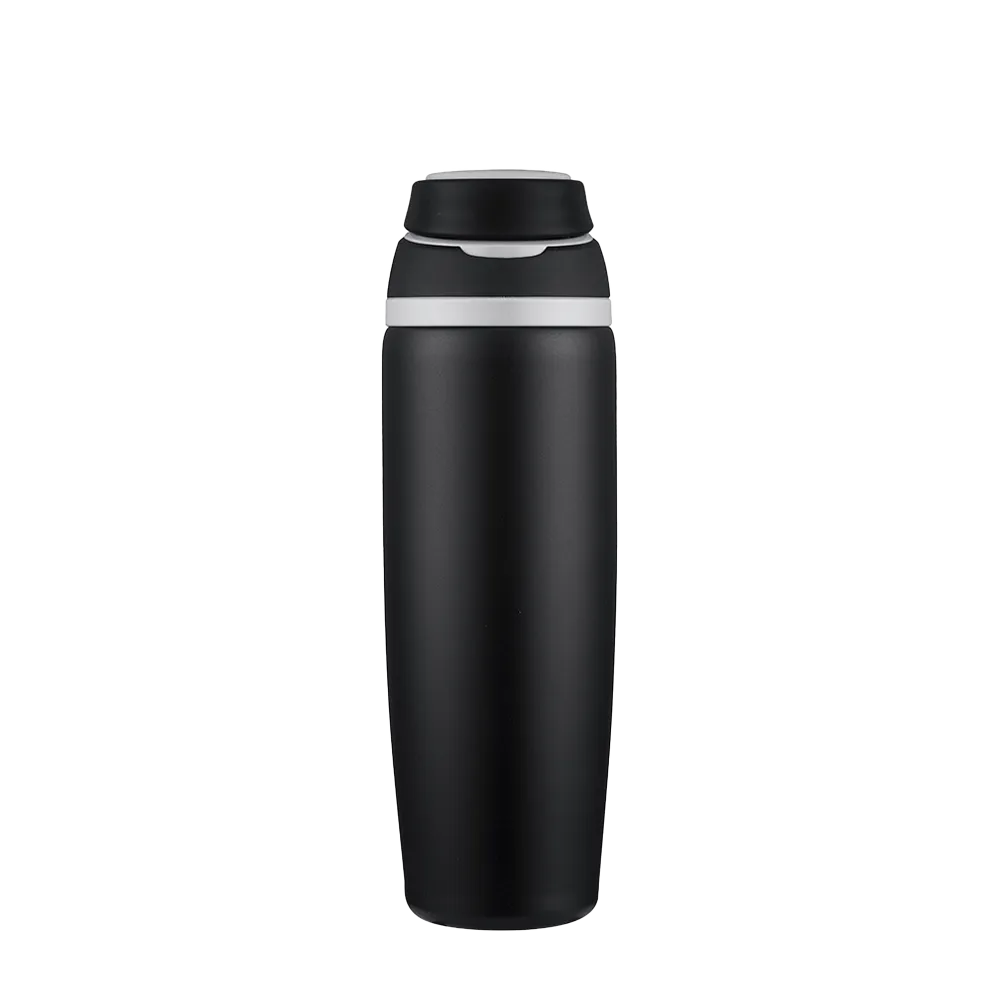 Back customization side of the Custom Branding Water Bottle with Spout Lid 25 oz in Black 
