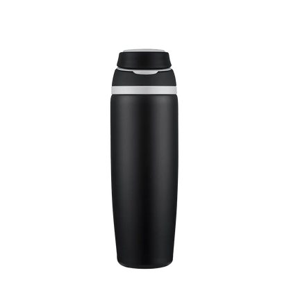 Back customization side of the Custom Branding Water Bottle with Spout Lid 25 oz in Black 