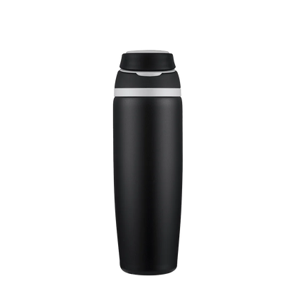 Front customization side of the Custom Branding Water Bottle with Spout Lid 25 oz in Black 