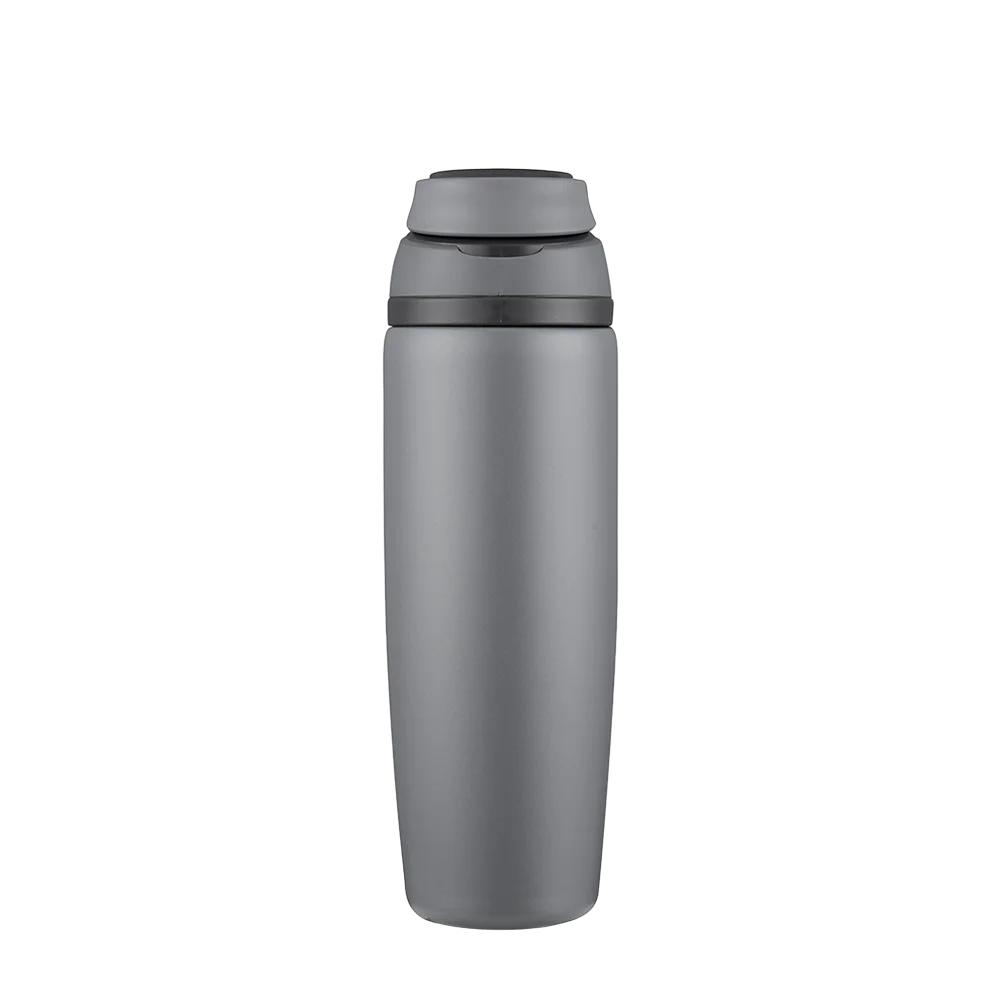 Front customization side of the Custom Branding Water Bottle with Spout Lid 25 oz in Grey 
