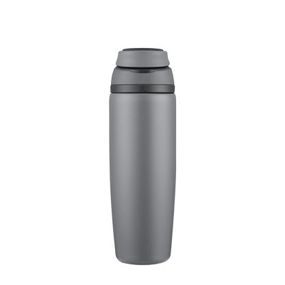 Front customization side of the Custom Branding Water Bottle with Spout Lid 25 oz in Grey 