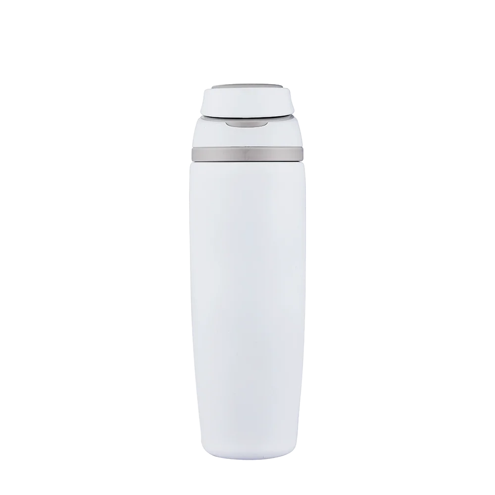 Front customization side of the Custom Branding Water Bottle with Spout Lid 25 oz in White 