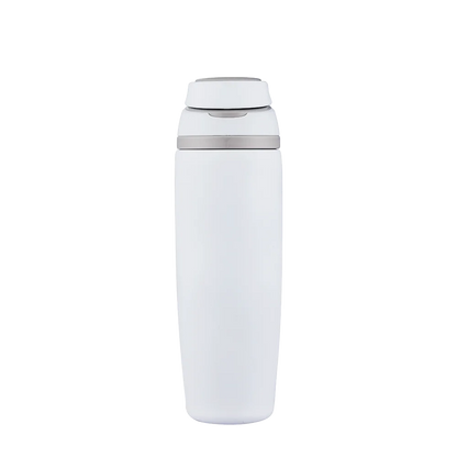 Front customization side of the Custom Branding Water Bottle with Spout Lid 25 oz in White 