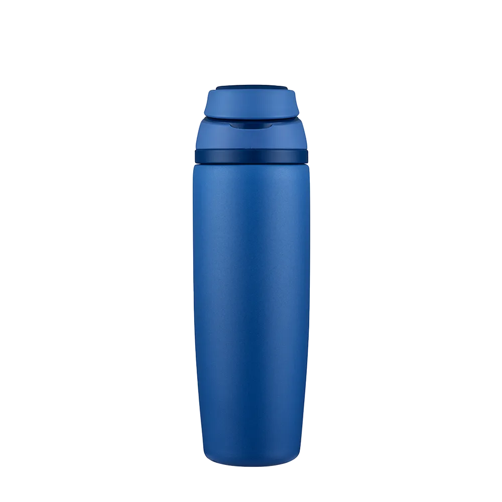 Back customization side of the Custom Branding Water Bottle with Spout Lid 25 oz in Blue 