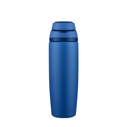 Back customization side of the Custom Branding Water Bottle with Spout Lid 25 oz in Blue 