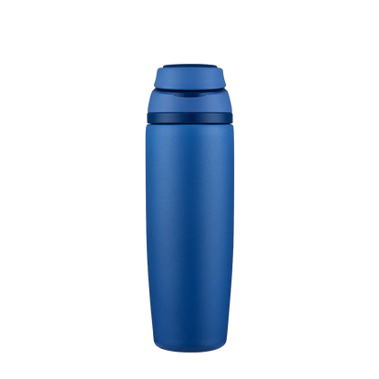 Front customization side of the Custom Branding Water Bottle with Spout Lid 25 oz in Blue 