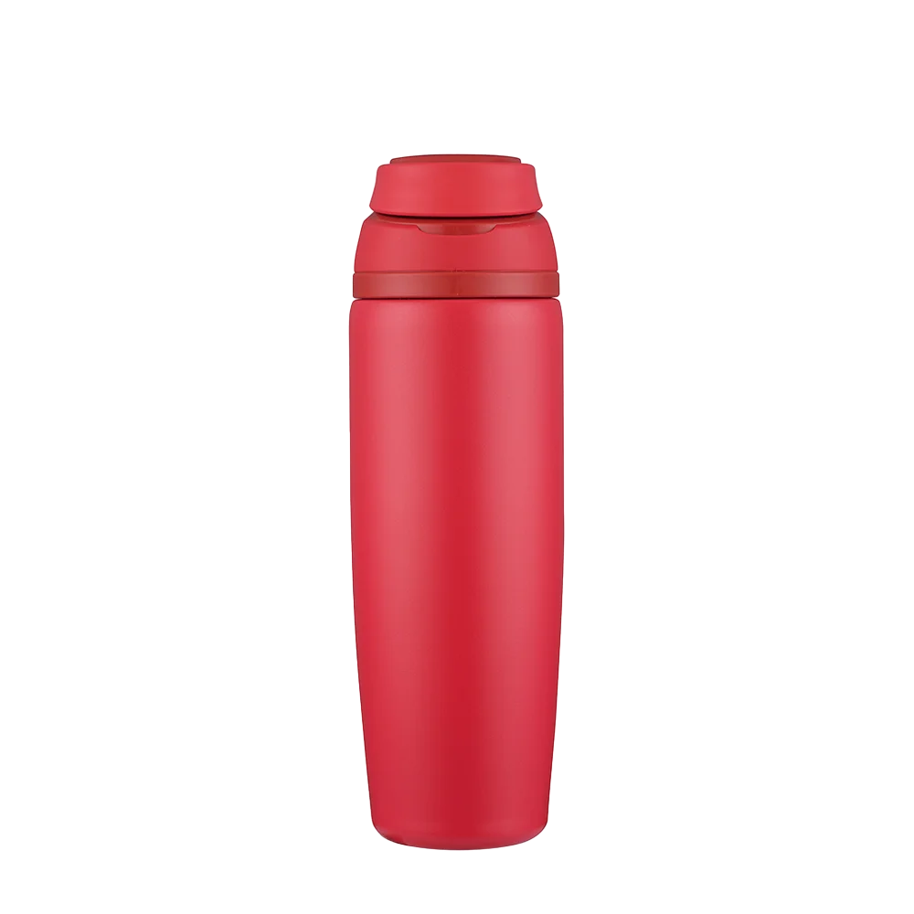 Front customization side of the Custom Branding Water Bottle with Spout Lid 25 oz in Red 