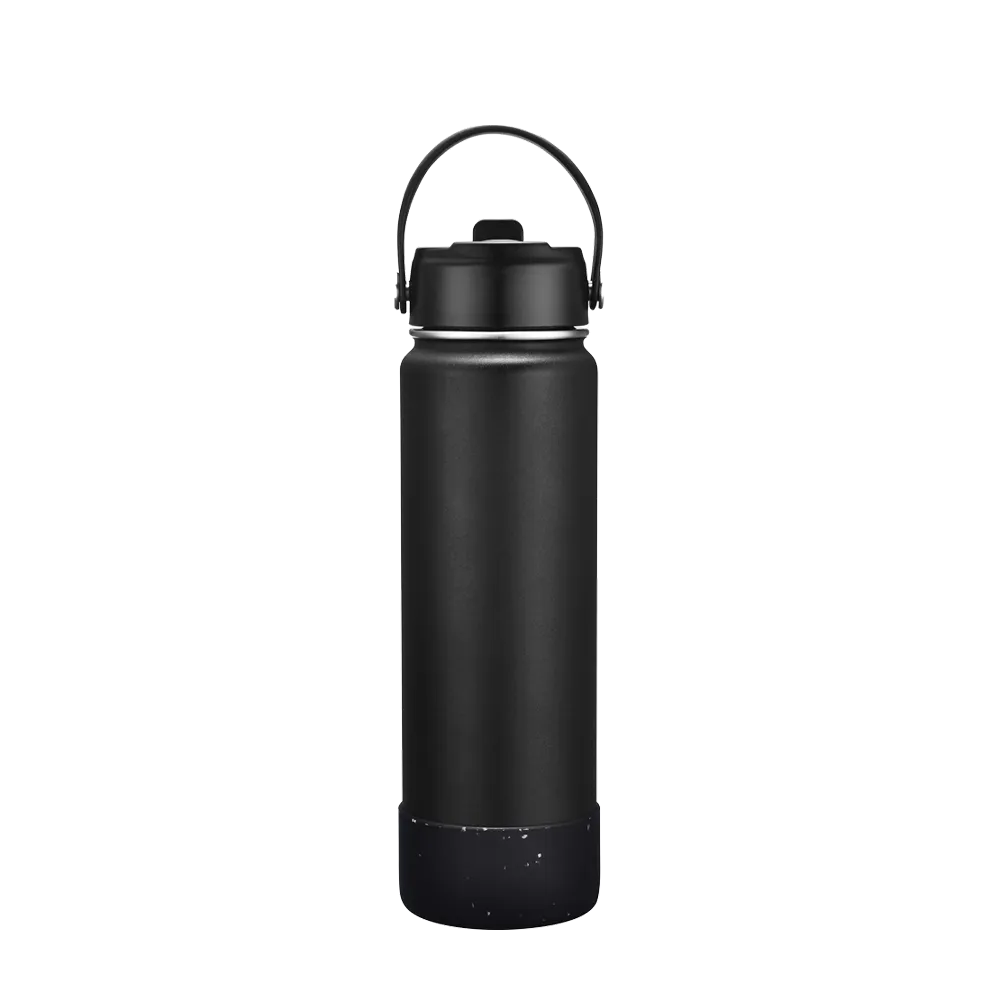 Back customization side of the Custom Branding Water Bottle Straw Lid 27 oz in Black 