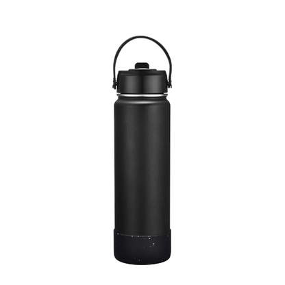 Front customization side of the Custom Branding Water Bottle Straw Lid 27 oz in Black 