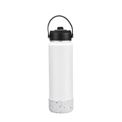 Back customization side of the Custom Branding Water Bottle Straw Lid 27 oz in White 