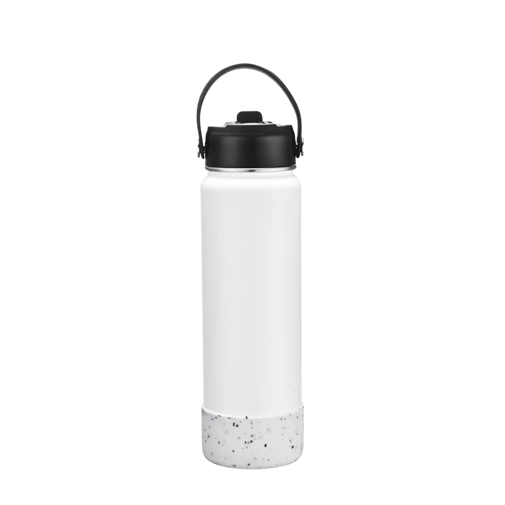 Front customization side of the Custom Branding Water Bottle Straw Lid 27 oz in White 