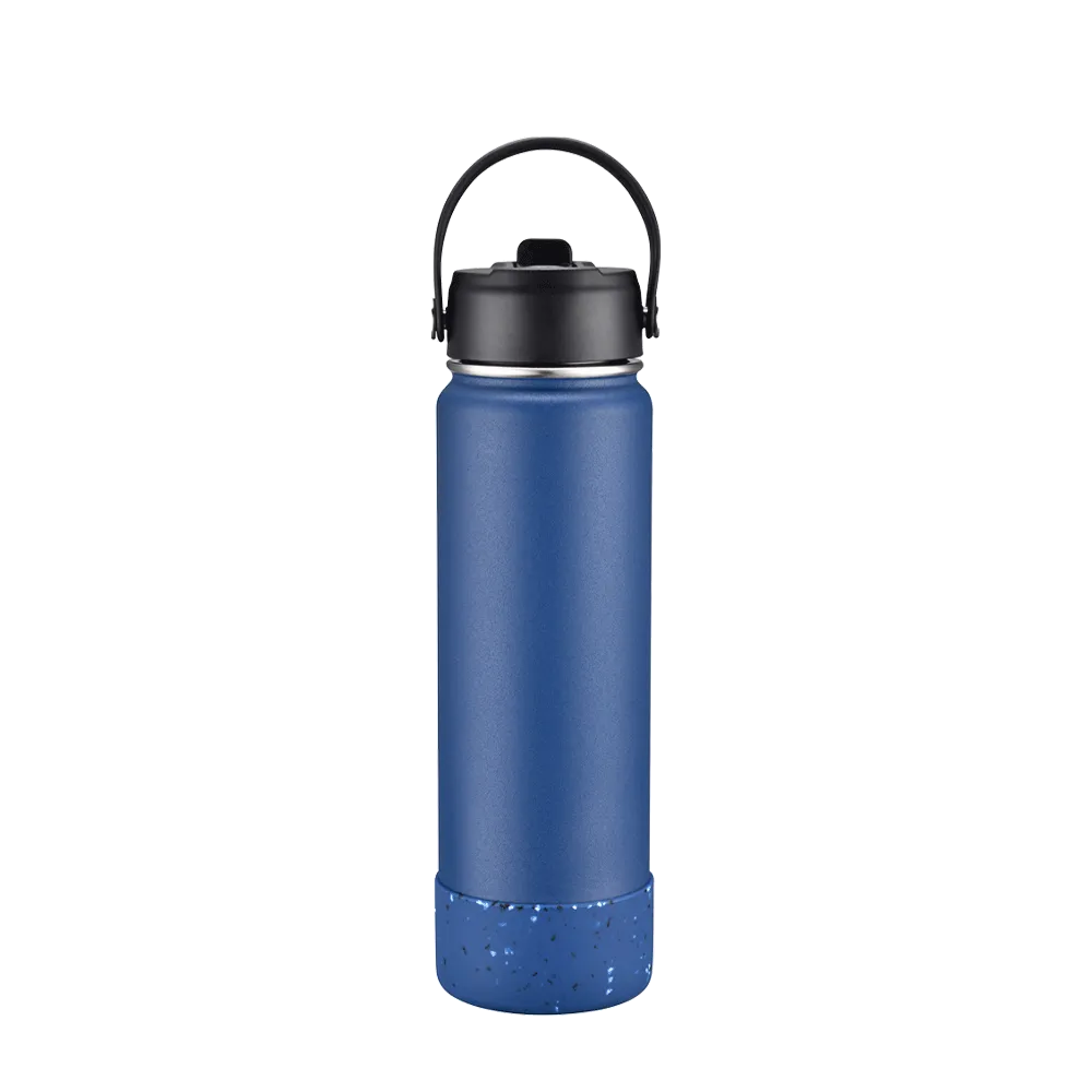 Back customization side of the Custom Branding Water Bottle Straw Lid 27 oz in Navy 