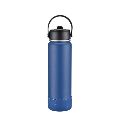 Back customization side of the Custom Branding Water Bottle Straw Lid 27 oz in Navy 