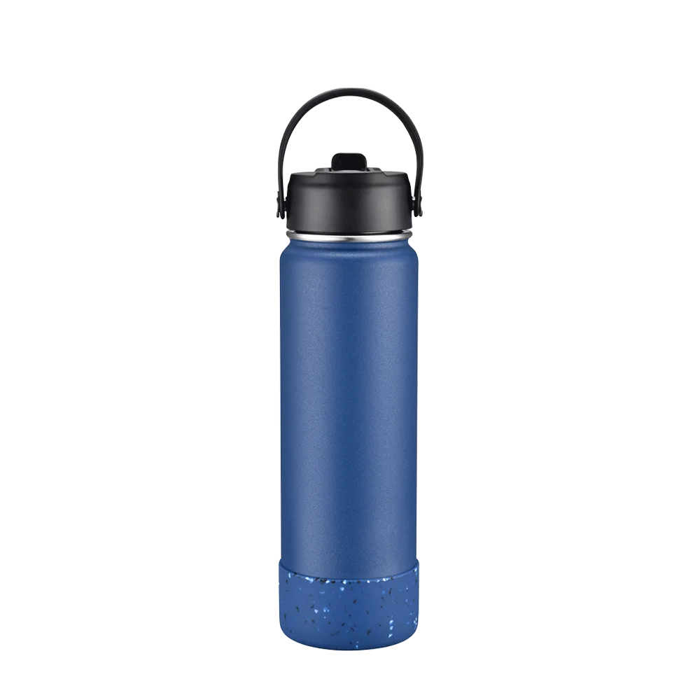 Front customization side of the Custom Branding Water Bottle Straw Lid 27 oz in Navy 